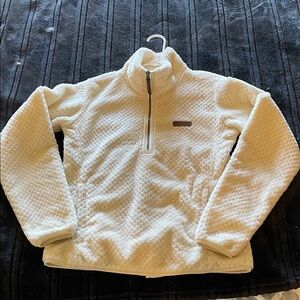 Columbia Cream Quilted Fleece Pullover